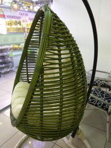 Кресло плетеное подвесное JOYGARDEN Bamboo алюминий, сталь, искусственный ротанг зеленый Фото 2