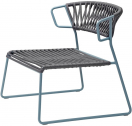 Кресло лаунж плетеное Scab Design Lisa Lounge Filo сталь, роуп голубой, антрацит Фото 1