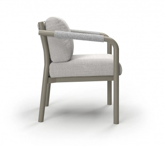 Кресло плетеное с подушкой SNOC Lorvain Silver алюминий, роуп, олефин серебряный, светло-серый Фото 4