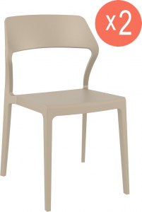 Комплект пластиковых стульев Siesta Contract Snow Set 2 стеклопластик бежевый Фото 1