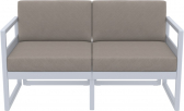 Диван пластиковый двухместный с подушками Siesta Contract Mykonos стеклопластик, полиэстер серебристый, светло-коричневый Фото 8
