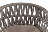 Кресло барное плетеное с подушкой Grattoni Tahiti алюминий, роуп, текстилен тортора, серебристый серый, тортора Фото 5