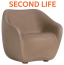 Кресло пластиковое SLIDE Reborn Second Life полиэтилен миндальный бежевый Фото 1