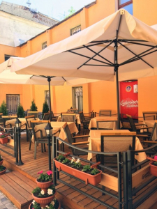 Зонт профессиональный 3х3 м Scolaro Napoli Standard алюминий, акрил антрацит, слоновая кость Фото 8