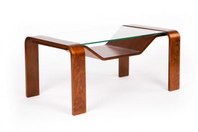 Стол журнальный IM-Design Гурон 1 березовый шпон, стекло Фото 7