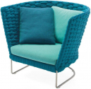 Лаунж-кресло плетеное Paola Lenti Ami нержавеющая сталь, тесьма, полиэстер Фото 1