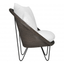 Кресло лаунж плетеное с подушками JANUS et Cie Gigi II сталь, алюминий, искусственный ротанг, акрил черный, ява Фото 4