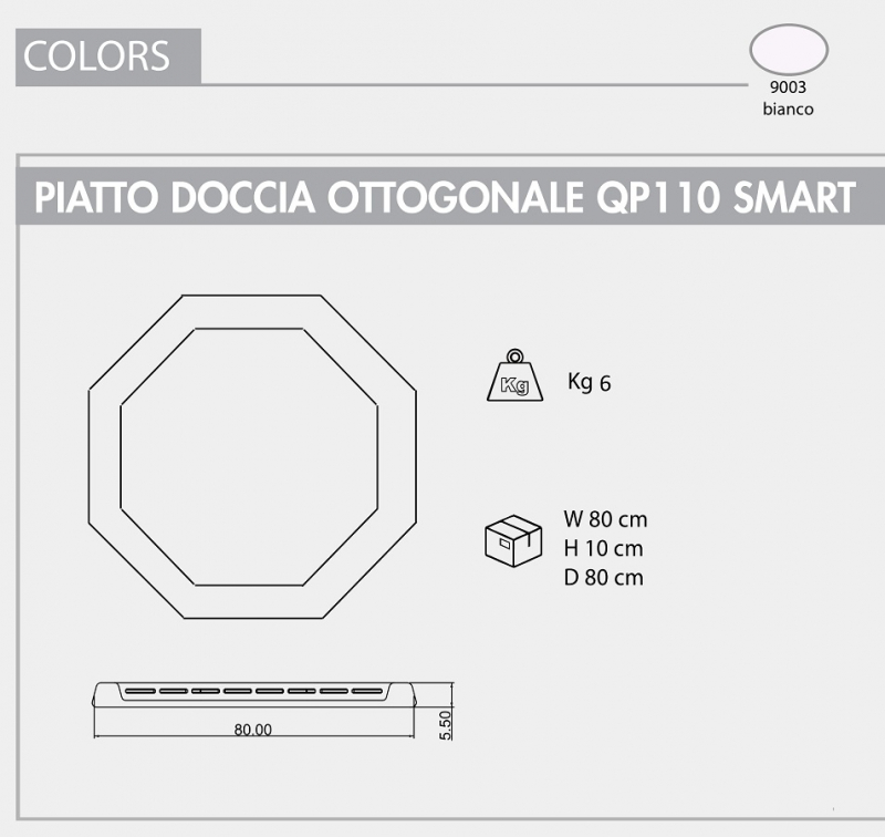 Поддон для уличного душа QP110 Smart