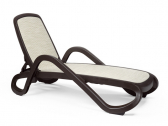 Шезлонг-лежак пластиковый Nardi Alfa пластик, текстилен кофе, бежевый Фото 1