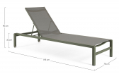 Шезлонг-лежак металлический Garden Relax Konnor алюминий, текстилен зеленый, темно-серый Фото 2