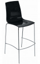 Стул пластиковый барный PAPATYA X-Treme BSL сталь, поликарбонат хромированный, черный Фото 1