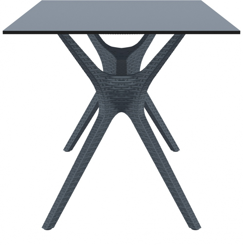Стол пластиковый Ibiza Table 140, антрацит, 1400х800х740 мм