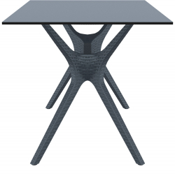 Стол пластиковый Ibiza Table 140, антрацит, 1400х800х740 мм