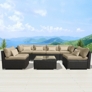 Комплект плетеной мебели Afina YR822-W53 Old Brown искусственный ротанг, сталь коричневый, бежевый Фото 3