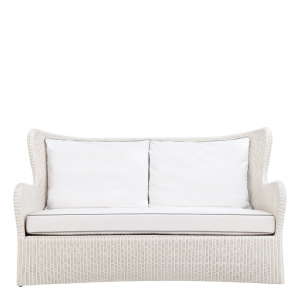 Диван двухместный плетеный с подушками JANUS et Cie Butterfly II алюминий, искусственный ротанг, акрил пергаментный Фото 3