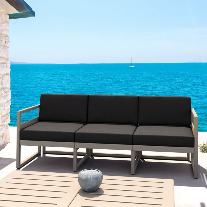 Диван пластиковый трехместный с подушками Mykonos XL