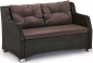 Диван плетеный двухместный Afina S51A-W53 Brown искусственный ротанг, сталь коричневый Фото 1