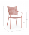 Кресло металлическое Garden Relax Lizette сталь светло-красный Фото 2