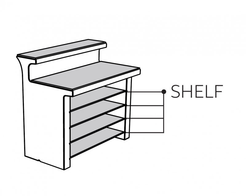 Полка стеклянная для барной стойки Break Line Glass Shelf
