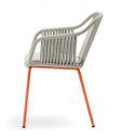 Кресло плетеное с подушкой PEDRALI Babila Twist сталь, роуп, ткань оранжевый, бежевый Фото 8