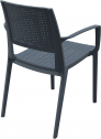 Кресло пластиковое плетеное Siesta Contract Capri стеклопластик антрацит Фото 11