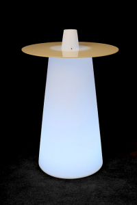Стол пластиковый светящийся LED Saucer полиэтилен белый Фото 1