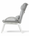 Кресло плетеное Grattoni Fiji алюминий, роуп, олефин белый, светло-серый Фото 2
