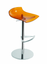 Табурет прозрачный барный PAPATYA X-Treme B сталь, поликарбонат оранжевый Фото 1
