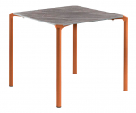 Стол обеденный PEDRALI Jump TJ4 алюминий, компакт-ламинат HPL терракотовый, серый мрамор Фото 1