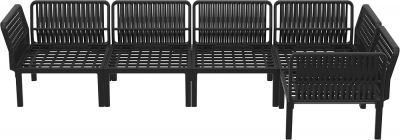 Комплект пластиковой мебели Siesta Contract Portofino Lounge Corner стеклопластик, полипропилен, полиэстер черный, темно-серый Фото 5