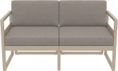 Диван пластиковый двухместный с подушками Siesta Contract Mykonos стеклопластик, полиэстер бежевый, светло-коричневый Фото 5