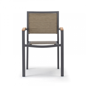 Кресло металлическое текстиленовое Grattoni GS 941 алюминий, техно-дерево, текстилен антрацит, черно-золотой Фото 4