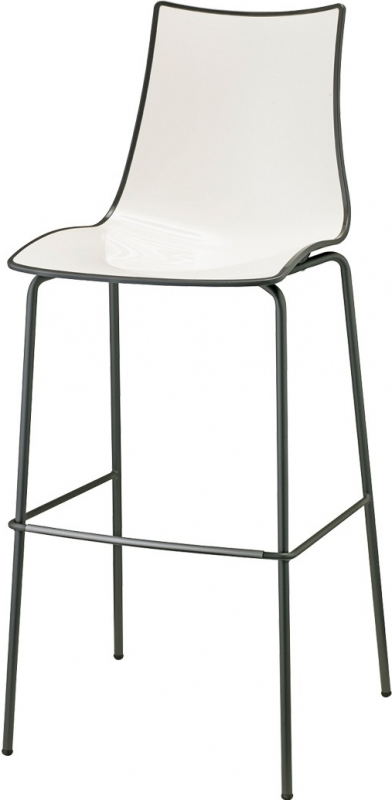 Стул барный пластиковый Zebra Bicolore
