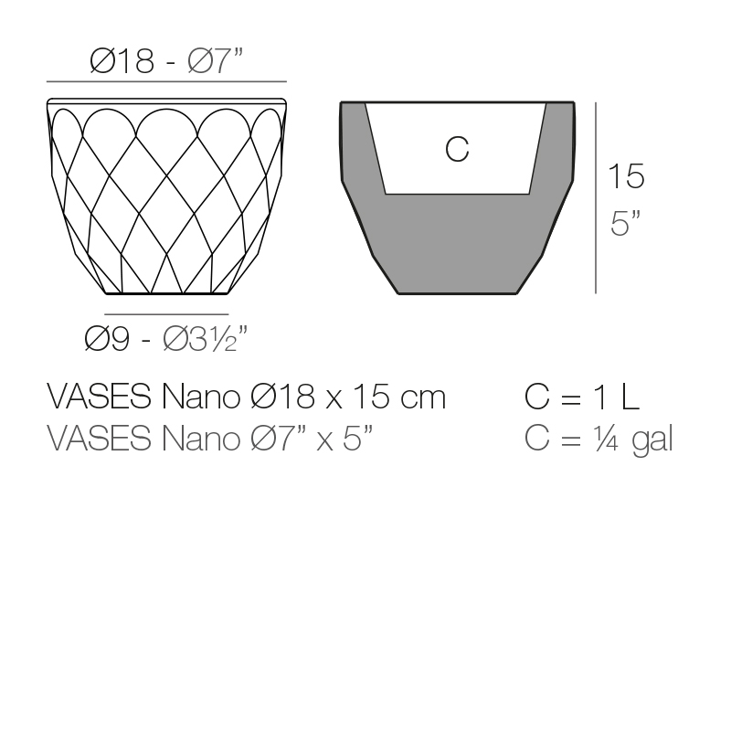 Кашпо пластиковое Vases Basic