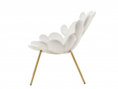 Кресло лаунж пластиковое Qeeboo Filicudi металл, полиэтилен латунь, белый Фото 6