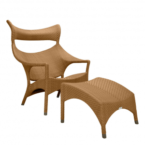 Подставка для ног плетеная JANUS et Cie Amari алюминий, искусственный ротанг карамельный Фото 7