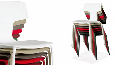 Комплект пластиковых кресел Colos Split 1 Set 2 сталь, полипропилен, стекловолокно хромированный, черный Фото 7