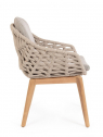 Кресло плетеное с подушками Garden Relax Tamires тик, алюминий, роуп, олефин натуральный, бежевый, серый Фото 4