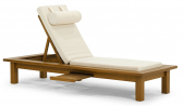 Шезлонг-лежак деревянный с матрасом Tagliamento Roova ироко, ткань Фото 4