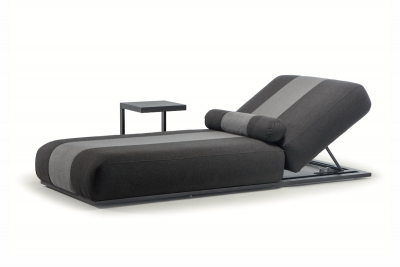 Шезлонг-лежак мягкий Grattoni Joy алюминий, ткань sunbrella антрацит, серый Фото 4