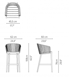 Кресло барное деревянное плетеное-thumbs-Фото3