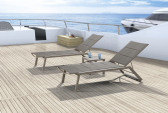Лежак металлический Grattoni GS 924T Lux алюминий, текстилен тортора, шампанское Фото 3