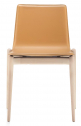 Стул деревянный с обивкой PEDRALI Malmo ясень, натуральная кожа беленый ясень, светло-коричневый Фото 1