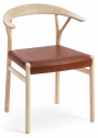 Кресло деревянное с обивкой MIDJ Oslo P L CU ясень, кожа Фото 1