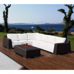 Кресло угловое плетеное Garden Relax Milton искусственный ротанг кофе Фото 1