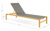 Шезлонг-лежак металлический Garden Relax Konnor алюминий, текстилен горчичный, темно-серый Фото 2