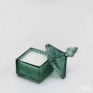 Аромасвеча в стеклянной шкатулке Ветер из Зеленого Леса (Greenwood Breeze) EDG Candle стекло, воск Фото 1