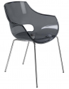 Кресло прозрачное PAPATYA Opal-ML сталь, поликарбонат хромированный, антрацит Фото 1