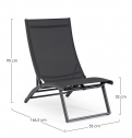 Кресло-шезлонг текстиленовое складное Garden Relax Taylor алюминий, текстилен темно-серый Фото 2