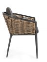 Кресло плетеное с подушками Garden Relax Maribela алюминий, искусственный ротанг, олефин антрацит, темно-серый Фото 3